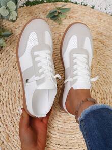 Women's Fashion Casual Sports Shoes, White Sneakers, Female Running Shoes, Women's Casual Sports Slippers - White - View 3