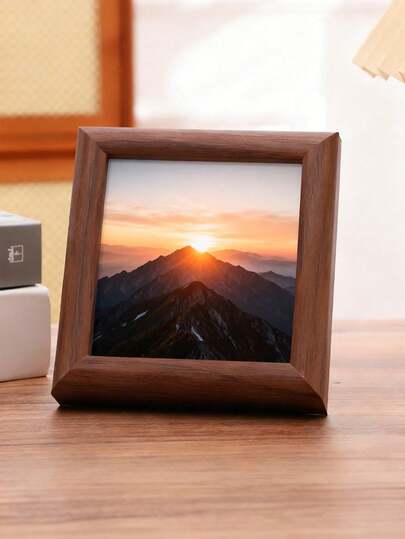 1 pieza Marco de fotos cuadrado de escritorio de 4 pulgadas, marco de fotos cúbico de doble uso para colgar o colocar de pie para decoración de la sala de estar