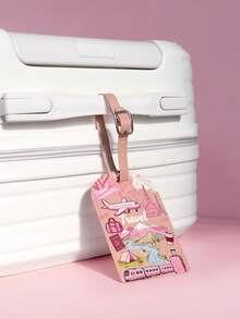 1 Stück leichter und strapazierfähiger PU Gepäckanhänger, geeignet für Reisekoffer, Rucksack, Kreuzfahrttasche, Rucksack-Zubehör, ideal für Bordkarten, unverzichtbar für Herbstreisen und die Rückkehr zur Schule - Muster E - Übersicht 1