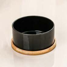 大型宠物碗，陶瓷狗/猫碗，带木质底座，防溢水碗，适用于猫狗，不刺激胡须，可放入洗碗机清洗 - 980ml - 查看 17