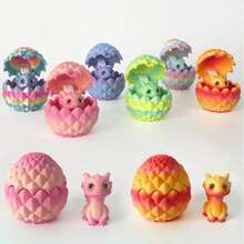 1个3D打印迷你可爱龙蛋，翻转即可展现萌萌的小龙模型，创意装饰模型，适合家居和办公场所，是送给亲朋好友的最佳手工工艺品礼物，眼睛颜色随机。 - 彩色 - 查看 1