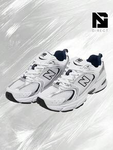 New Balance 530 White Silver Navy- Men's /Women's Lifestyle Sneakers – Shoes For Man/Woman-Vintage-Spring & Summer-Inspired Running Shoes, Shock-Absorbing Comfort, Gym To Streetwear Casual Wear-Easter Gift–MR530SG - White/Silver/Navy - 查看 2