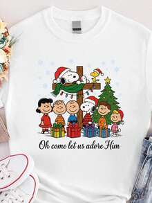 Camiseta navideña: Cuello redondo navideño - Blanco - Ver 1