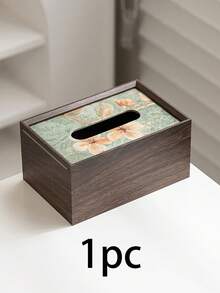 优雅简约的中式纸巾盒，饰以黑胡桃木纹图案。适用于酒店、客厅、办公室、卧室/书房等场所。纸巾盒，波西米亚风家居装饰，桌面摆件。适合各种场合，如节日、情人节、复活节、新年、生日派对等，也可作为礼物赠送。 - 彩色 - 查看 12
