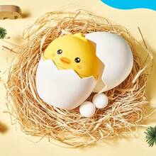 Cubo de basura de escritorio para uso doméstico, tamaño pequeño creativo para sala de estar y dormitorio, con tapa, contenedor de almacenamiento de oficina, forma linda de cáscara de huevo y pollito, para comer semillas de girasol y cáscaras de nueces - 1 - Ver 9