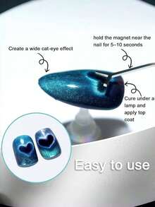 Y型心形猫眼磁性美甲工具，专为圣诞装饰、节日礼物、约会、郊游、旅行而设计。方便携带，易于收纳，包装精美——是新年、派对和盛会的完美之选。 - 彩色 - 查看 5