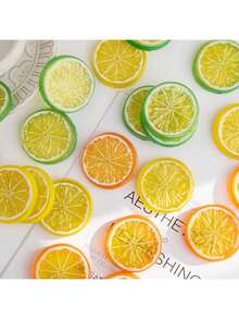 20pcs Artificial Plastic Lemon Slices, Suitable For Spring Wedding, Mother's Day, Valentine's Day, Vase Decor, Also For Home Dining, Bedroom Decor, Holiday Birthday Party, Outdoor Garden Decor - Color Mixing - View 4