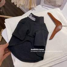 时尚高领保暖T恤衫，适合小型犬猫穿着，新款秋冬毛衣，适合贵宾犬、雪纳瑞犬、比熊犬、博美犬等犬种。 - 黑色 - 查看 6