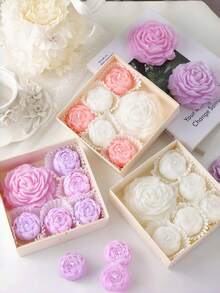 Bộ quà tặng 6 nến đậu nành hương hoa hồng, làm thủ công, hương thơm lâu dài, lãng mạn, thanh lịch, trang trí nhà cửa hoàn hảo và quà tặng cho các buổi họp mặt, đám cưới, yoga, spa, ngày Valentine. - Nhiều màu - Xem 8