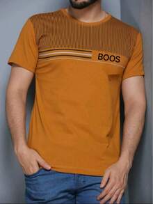 Kit Of 2 Men's Crew Neck Cotton T-Shirts BS - 1Vinho 1Mostarda - 查看 2