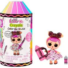 L.O.L. Surprise! Loves  - Colour Me Studio con Muñeca Coleccionable - Más de 30 Sorpresas incluyendo Muñeca, Vestidos de Papel y 4 Crayones - Packaging capsula de crayón - Edad: 3+ años,40025840 - Multicolor - Ver 1