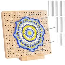 CYPNTablero de Bloqueo de Ganchillo Tabla de Ganchillo Sencilla para Hacer Bufandas Cuadradas Tablero de Bloqueo de Punto con Pasadores Placa de Bloqueo de Ganchillo con 20 PinesFashion - Color de los troncos - Ver 7