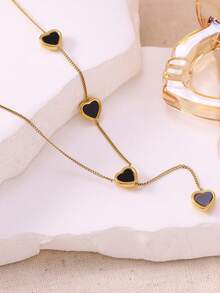 Heart Y‑Shaped Necklace, INS Style, High‑End And Minimalist Design, Perfect For Valentine's Day Or Parties.