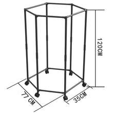 6-Arm Foldable Drying Rack With Wheels, Heavy Duty Hexagon Laundry Drying Stand, Easy Assembly No Tools Needed, Multi-Functional Clothing Airer For Balcony, Bedroom, Indoor Outdoor Use - Black - View 8