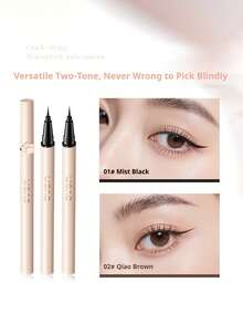 NOVO 防水防汗眼线笔，超细笔尖，高显色度，持久不晕染，打造自然妆效，适合初学者、面部彩绘、女士化妆，冬季必备，Y2K时尚风格，生日礼物、派对理想之选，多种精选颜色可选 - 01#霧黑色 - 查看 2