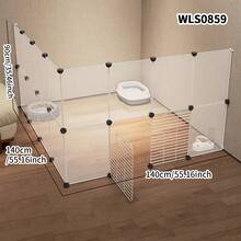 Easy Installation Rabbit Fence, Cat Cage, Pet Enclosure, Small Cat Isolation Gate, Small Animal Barrier, Iron Small Dog Teddy Fence, Indoor Home Use - Assembled Version - View 3