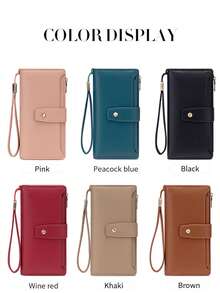 女士长款手机钱包，大容量卡槽拉链钱包，适合日常旅行