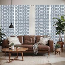 Blue And White Window Curtains Pack Of 2, Abstract Tie Dye Effect Ikat Shibori Pattern In Bohemian Fashion, Lightweight Set With Rod Pocket, 4 Panels Of - 28\ X 63\, Navy Blue - 海軍藍 - 查看 6