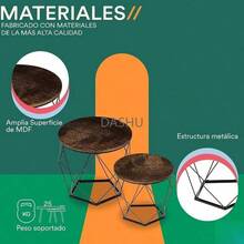 Mesa de Centro Rustica para Sala con Soportes de Acero.Set de 2 Mesas de Centro Minimalista | 50x40 y 40x36 cm | Mesa de Noche. Buro Inma. Mesas Laterales de Madera MDF. Coffee Table - por defecto - Ver 5