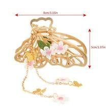 1个花朵发爪夹流苏 - 防滑金属爪夹，适合厚薄发质，时尚发饰，女士发饰，时尚发夹 - 彩色 - 查看 5