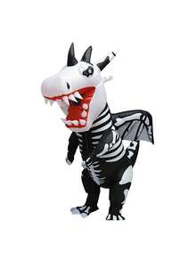 Un disfraz inflable, disfraz de muñeco inflable Pteranodon, muñeco inflable Tyrannosaurus Rex, adecuado para adultos y niños, trajes de fiesta navideña, diseño imponente, inflado rápido, cómodo y transpirable. - Negro - Ver 7