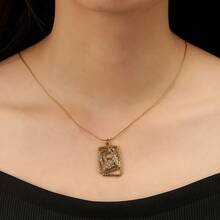 1 chiếc dây chuyền mặt dây hình hoa không đều đơn giản bằng thép không gỉ 304 dành cho nữ, thích hợp đeo hàng ngày, độc đáo và tinh tế. - Vàng - Xem 6