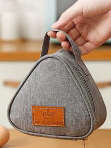 1 pieza de bolsa de almuerzo aislada y reforzada en gris, negro y azul, bolsa térmica portátil para el almuerzo, bolsa de almuerzo reutilizable para estudiantes, bolsa de almuerzo aislada con forro de aluminio grueso. Adecuada para el hogar, la oficina, los suministros escolares, portátil y reutilizable, ideal para acampar y excursiones a la playa, almacenamiento de artículos, suministros escolares, organizadores y almacenamiento de cocina, accesorios de cocina, regalo del Día de San Valentín, regalos recientes de días festivos - Multicolor - Ver 4