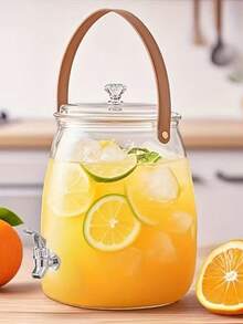 1pc Large Capacity Cold Water Pitcher Without Faucet, High-End Refrigerator Iced Tea/Juice Dispenser - Multicolor - View 2