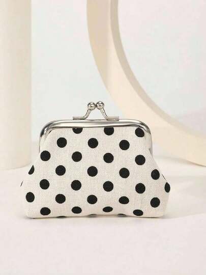 Polka Dot Pattern Women's Fashion Versatile Lightweight Wallet, Suitable For Anniversary, Birthday And Other Occasions, Also Suitable As A Gift For White-Collar Workers, Unisex, Mini Wallet, Coin Purse