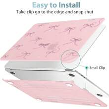 For MacBook Air 13.6 Inch Case A3240 M4 A3113 M3 A2681 M2 With Retina Dispaly, 2025 2024 2023 2022 Release, Plastic Hard Shell Case With Screen Protector & Keyboard Cover, Chalk Pink Bow - 酷炫的花朵 - 查看 4