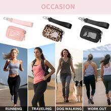 Custom Logo Nylon Coin Purse Wallet Dual Pouch Wristlet Change Pouch Zippered Credit Card Holder Card Cases With ID Window - Mint Green - View 9