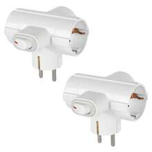 CILIA 1/2pcs, 3 SCHUKO Sockets, 3680W 16A 250V Home/Office/Travel Power Adapter