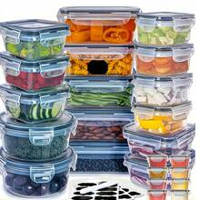 GHQ 48-Piece Set (24 Boxes + 24 Lids) With Lid-Sealed Food Storage Containers - Kitchen Storage Boxes, Transparent Meal Preparation Containers, Suitable For Leftovers, Refrigerators, And Food Cabinets - 黑色 - 查看 7