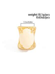 1枚波西米亚风镶嵌几何椭圆形仿宝石开口戒指，优雅时尚，适合派对、日常休闲、度假、情侣约会，是女士节日百搭珠宝礼品。 - 戒指 - 查看 8