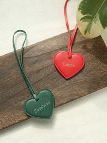 个性化姓名心形PU皮革行李牌，可定制金/银字母组合，适用于行李箱、手提包或背包，时尚可定制标签，情人节、圣诞节、生日或周年纪念日送给女性的理想礼物 - 彩色 - 查看 5