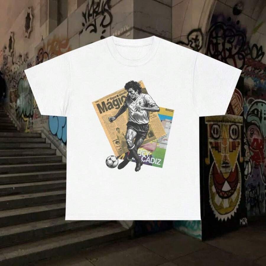 Magic Gonzalez Football Legend Maradona T-Shirt - White - View 1