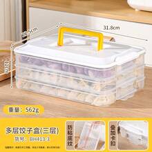 Dumpling Freezer Container, Multi-Layer Preservation Tray, Ravioli Frozen Box, Meat Frozen Packaging Box, Refrigerator Food Storage Container, With Handle Design, Portable & Effortless, Multi-Layer Sealed With Lid - Clear - View 13