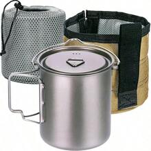 750ml Camping Titanium Pot, Includes A Heat-Insulating Cup Sleeve | Comes With An Insulated Cup Sleeve, 132g Lightweight, Large Capacity, Titanium Camping Drinkware - 750 Titanium - View 4