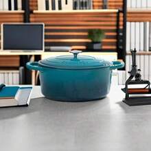 CYPNCrock Pot Olla Horno ovalado holandés Verde azulado 7-Quart 1Fashion - 227750912 - Ver 6