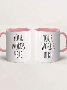 1pc Customized Mug, Coffee Cup, Personalized Mug With Customizable Name Or Text, White Ceramic Mug, Personalized Coffee Cup With Customizable Letters And Name - Customized Design - Multicolor - View 18