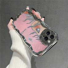 風に吹かれた髪のシュールな女の子のアート電話ケース  17、 16 Pro Max、 15 Pro Max、 13、 12 に対応 オールソフト TPU 素材で作られ、高級電気メッキ仕上げ、クリーミーな波の質感、フルエッジ保護、正確なカットアウト、ぴったりフィット、快適なグリップ、優れた質感 家族、友人、恋人、ボーイフレンド/ガールフレンド、バレンタインデーに最適なギフトです。 - シルバー - チェックする 3