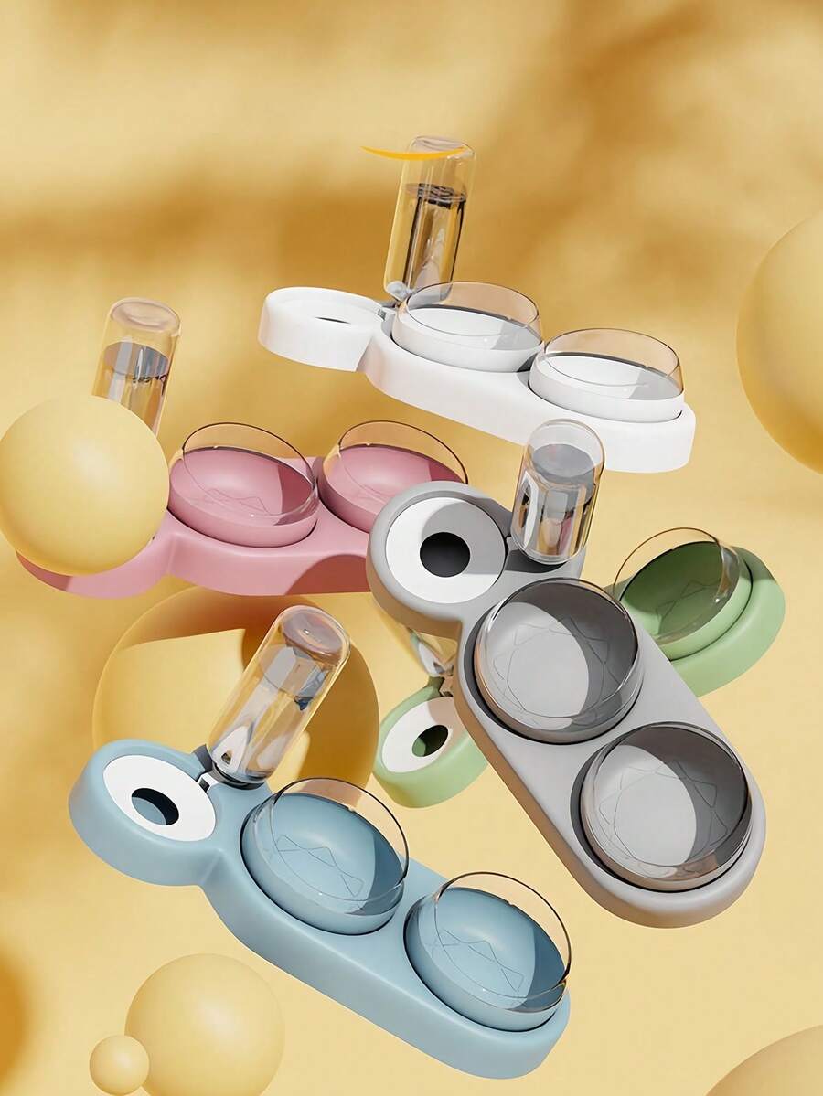 Automatic Pet Water Dispenser, Splash-Proof Pet Water Dispenser, Button-Style Large Capacity Pet Water Dispenser, Automatic Pet Food Bowl, Pet Teddy Dog Bowl, Dual Bowl Cat Water Dispenser - 500ml - View 1