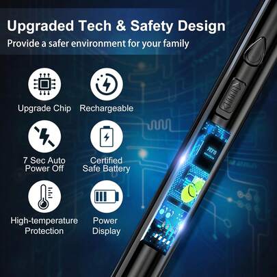 2 Pack Plasma Arc Electric Lighters Rechargeable - USB Long Reach For Scented Candles, BBQ Grill &Camping - Windproof Design Lighters - Stocking Stuffers2026