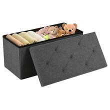 MIKOMIKA Storage Ottoman, Folding Storage Chest, Footstool, Cube Bench, Holds Up To 300kg, For Living Room, Bedroom, Entryway. Ottoman Storage Chest Folding Stool, Linen Stool, Foldable Seat Footstool - 76 X 38 X 38 Cm, Assorted Colors Black Blue Beige Slate Grey. (Drawer 001) - CAJON-PLEGABLE-76CM-AZUL. - 查看 8