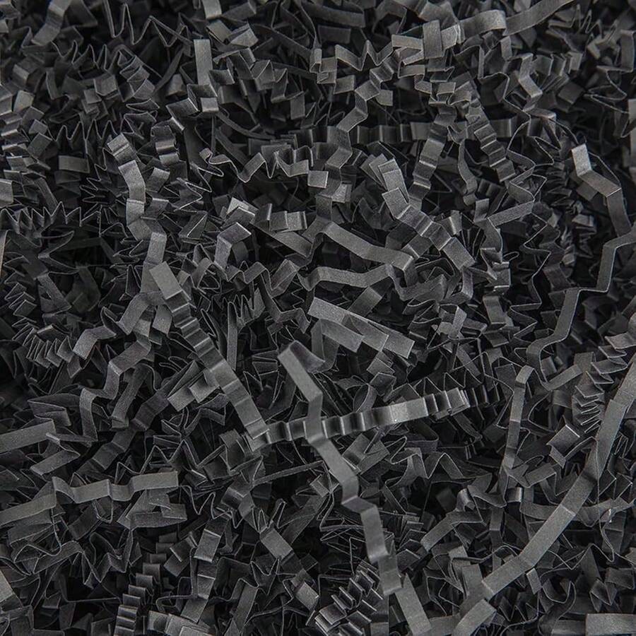 Crinkle Cut Paper Shred PacFKing Grass Cushion Paper Streamer For Christmas Wedding Birthday Bridesmaid Engagement Craft Gift Boxes Bags Basket Filler Decoration 4.5oz Black - 黑色的 - 查看 1