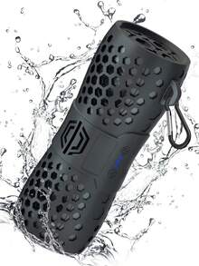 Bocina Bluetooth Portátil con Sonido Estéreo, Batería de 2000mAh, Altavoz Inalámbrico a Prueba de Agua IPX7 para Exteriores, Casa, Playa, Bicicleta, Alberca y Viajes - Blanco - Ver 1