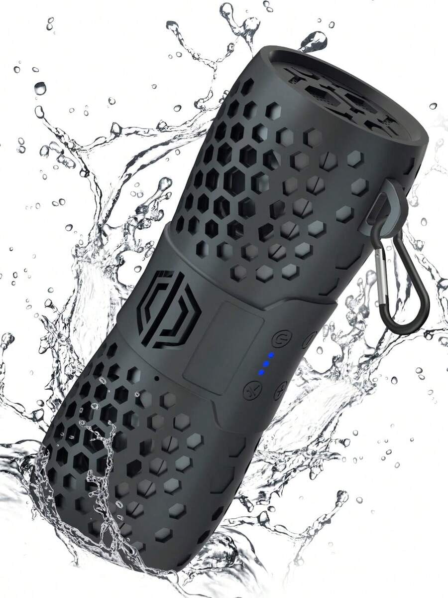 Bocina Bluetooth Portátil con Sonido Estéreo, Batería de 2000mAh, Altavoz Inalámbrico a Prueba de Agua IPX7 para Exteriores, Casa, Playa, Bicicleta, Alberca y Viajes - Blanco - Ver 1