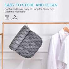 CYPNAlmohada de Baño Almohadas de Lujo para bañera con Malla de Aire 4D y ventosas Antideslizantes Soporte para la Cabeza la Espalda y los Hombros para SPA Bañera Ducha GrisFashion - 219748372 - Ver 7