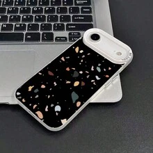 苹果phonecase彩色斑点块799JPCYKSamsungGalaxyS24Ultra圣诞礼物iPhone13Pro新年礼物14男女朋友生日礼物 - 半透明の黒 - チェックする 4