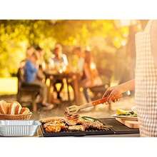 WANBAO - Paquete de 20 sartenes de aluminio desechables con tapas, 20.32 x 20.32 cm, moldes de aluminio para hornear, hornear, pasteles, panes, brownies, pan, pastel de carne, lasaña - 8'' x 8'' (paquete de 20) - Ver 6